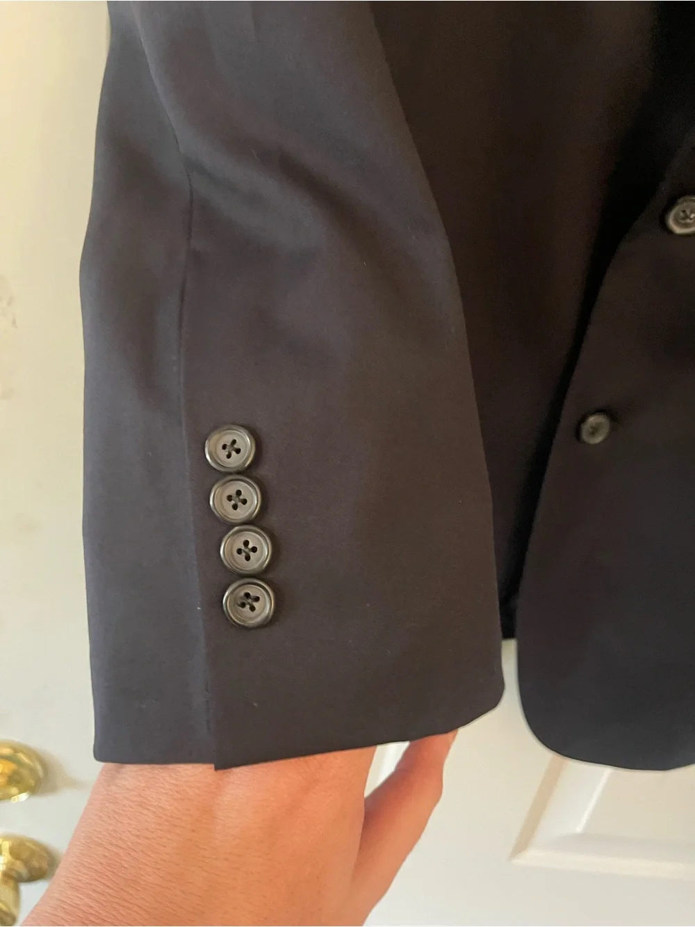 Brooks Brothers Madison Estrato  Wool Herringbone 1818 Black Suit Jacket 45R USA